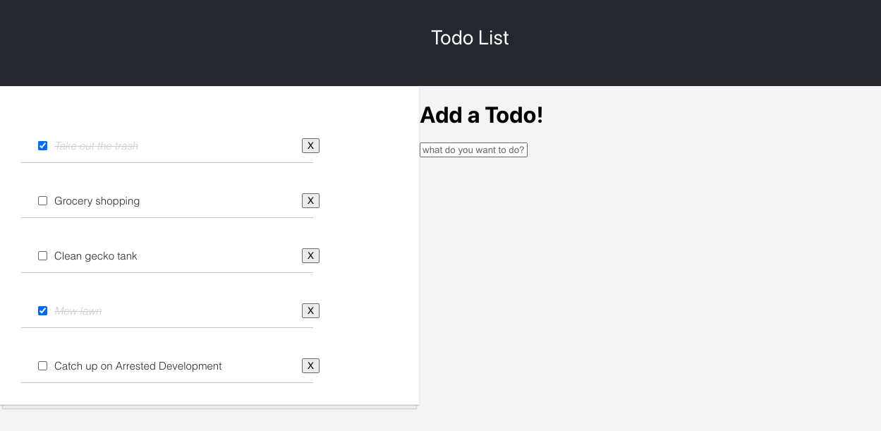 sad looking previous version of to-do list app